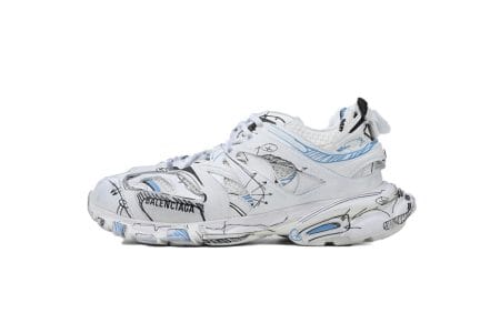 Balenciaga Track Sneaker White Blue Graffiti